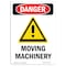 Signmission OSHA Danger Sign, Moving Machinery, 5in X 3.5in Decal, 3.5" W, 5" H, Portrait, Moving Machinery OS-DS-D-35-V-1453 - alternate 1